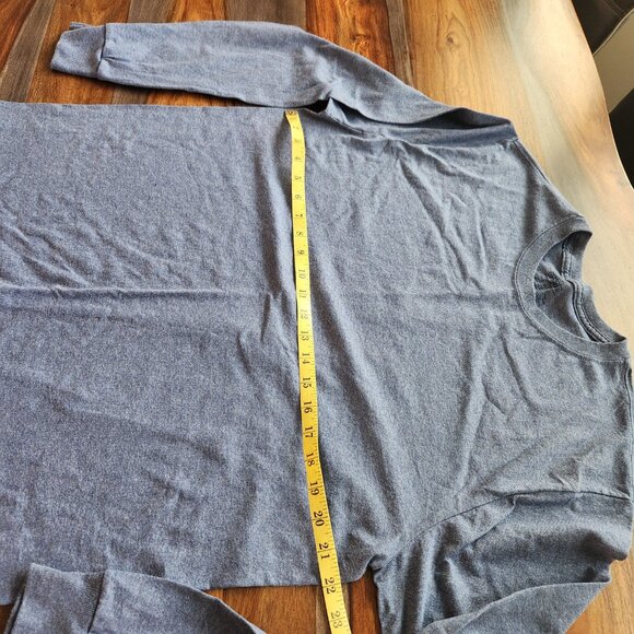 Cozy Comfortable Blue Jerzees  Long Sleeved Blue T-Shirt Large Soft - Picture 2 of 5